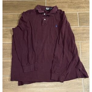 Polo Ralph Lauren Shirt Mens XXL Maroon Red Long Sleeve 100% Cotton
